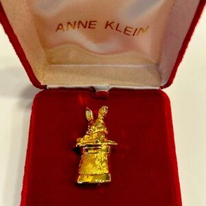 Ann Klein “rabbit in magic hat” brooch